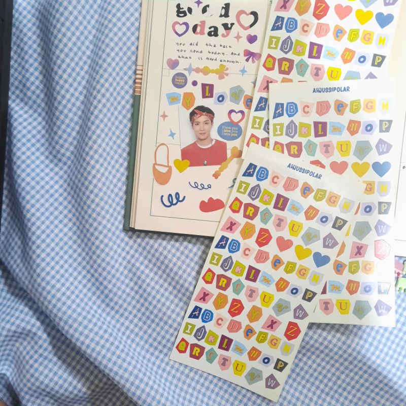 

[READYSTOCK] STICKER DECO CUTE ALFABET COLOR