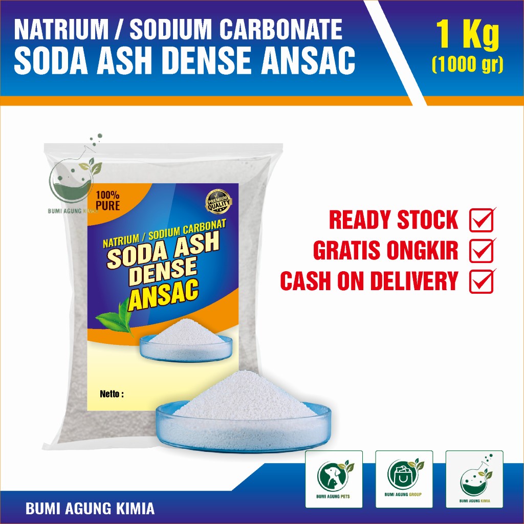 Jual Soda Ash Dense ANSAC 1KG 1 KG USA Sodium Carbonate Natrium