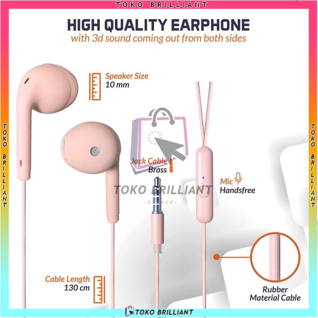 [𝐌𝐞𝐧𝐞𝐫𝐢𝐦𝐚 𝐂𝐎𝐃] Macaron New Handsfree Headset U19 Macaron Packing Plastik Handset Handsfree U19 packing Plastik