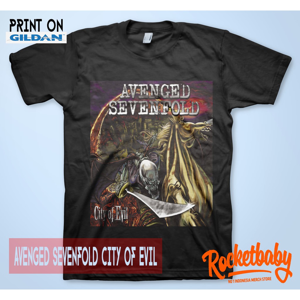 Kaos DTF Musik avenged sevenfold city of evil