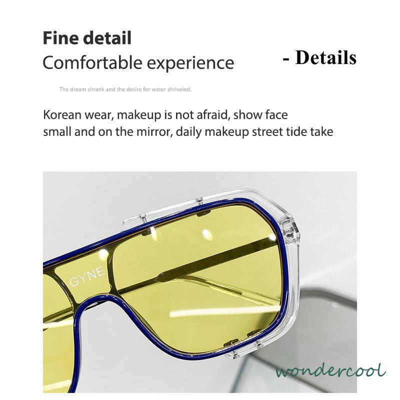 Kacamata Hitam Wanita Kepribadian Bingkai Besar Kacamata Satu Potong Polos Street Shooting Kacamata Pria-Won