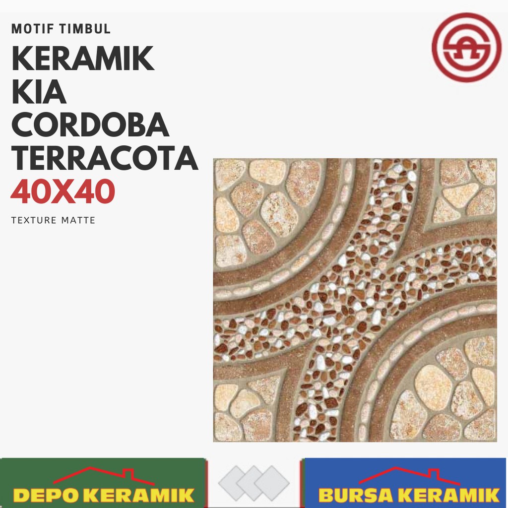  KERAMIK  HALAMAN KIA HD 40X40  CORDOBA TERRACOTTA G1 