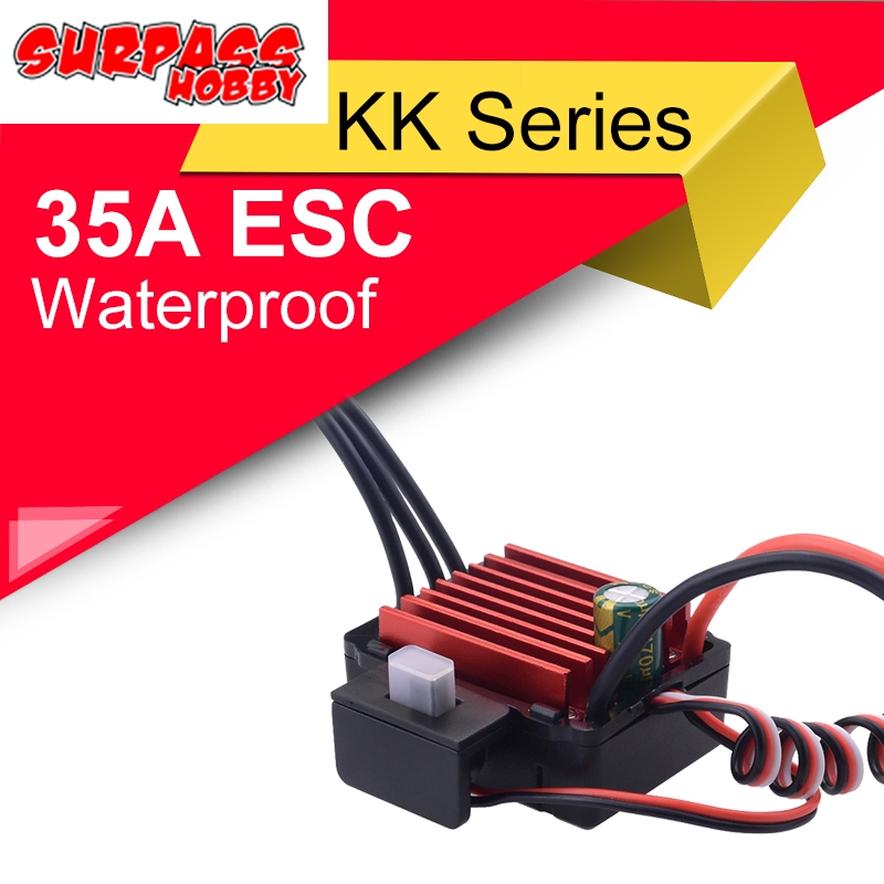 35A brushless Motor ESC Waterproof 2-3S Lipo programmable  for 1/14 1/16 RC Car