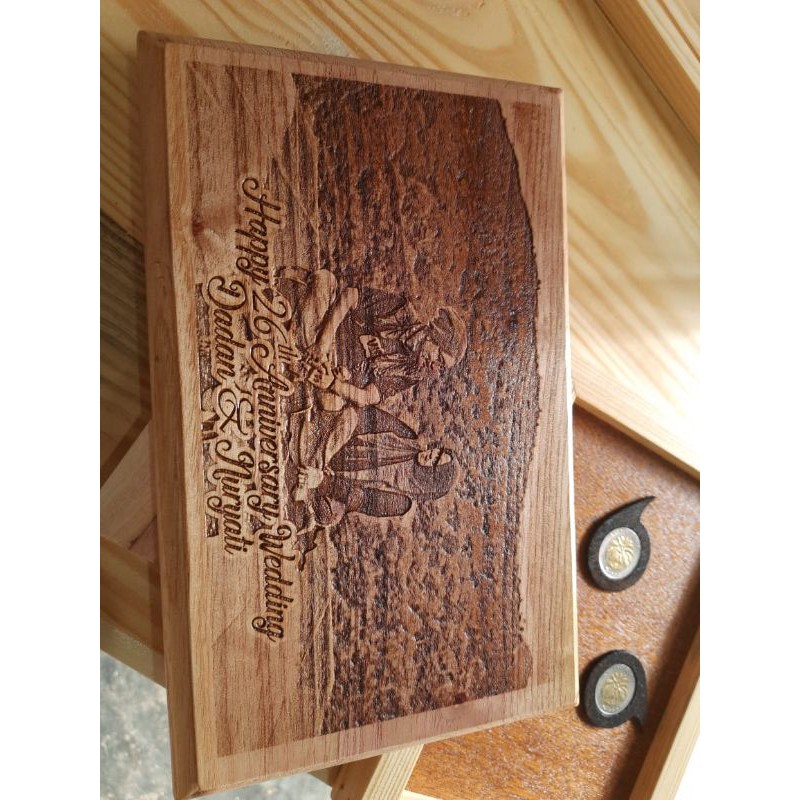 Frame kayu 3D Ukuran 5R kado ultah kado pernikahan kado wisuda