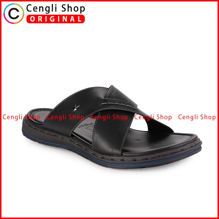 PLAYBOY SANDAL KULIT CASUAL PRIA ORIGINAL TERBARU BRANDED PLD8 HITAM