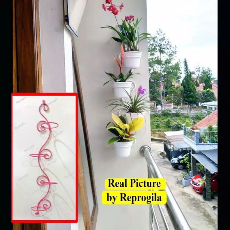 Gantungan pot, pot dinding, hiasan dinding, shabby chic