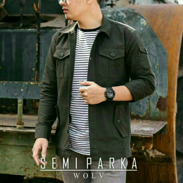 Kemeja semi parka terlaris / ready stock kemeja semi parka /kemeja semi parka saku 3