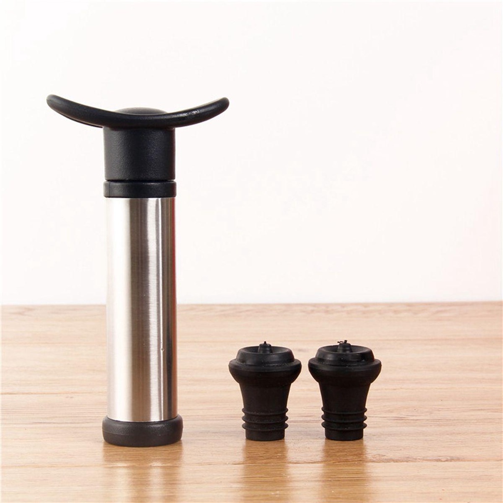 [Elegan] Wine Stopper Set Reusable Stainless Steel Menjaga Anggur Segar Sealing Preserver Household Aerator