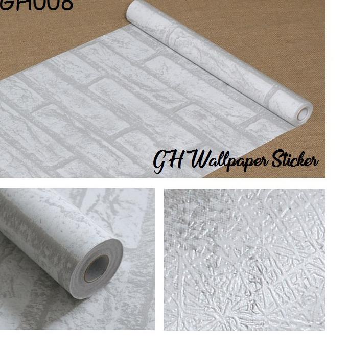 ✬ Wallpaper Dinding White Brick Walpaper Dinding Batu Bata Putih Wallpaper Stiker Aesthetic 10M X Le