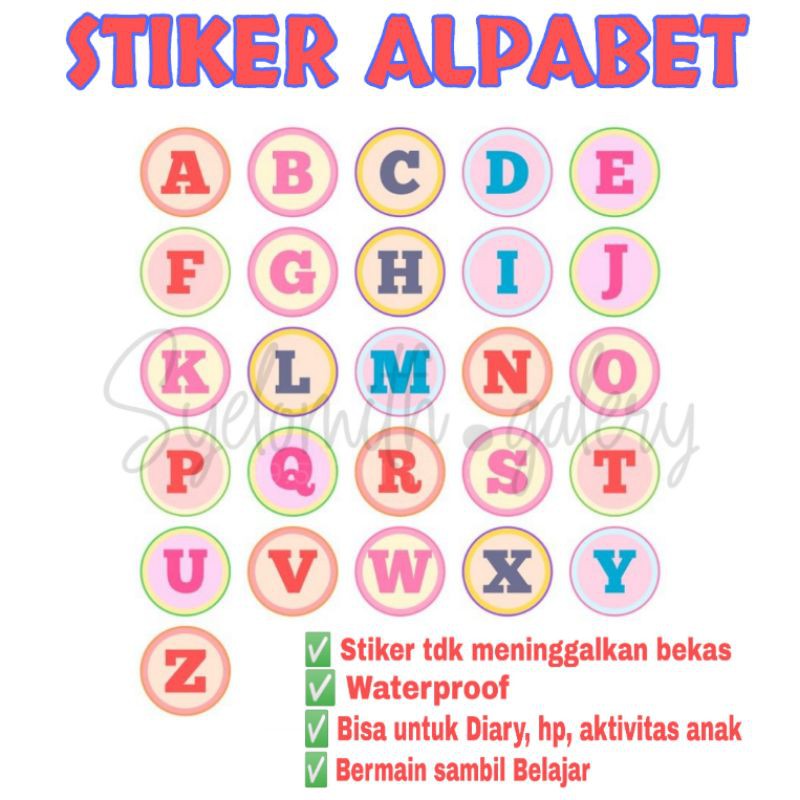 

STICKER ALPHABET - STIKER KEGIATAN ANAK