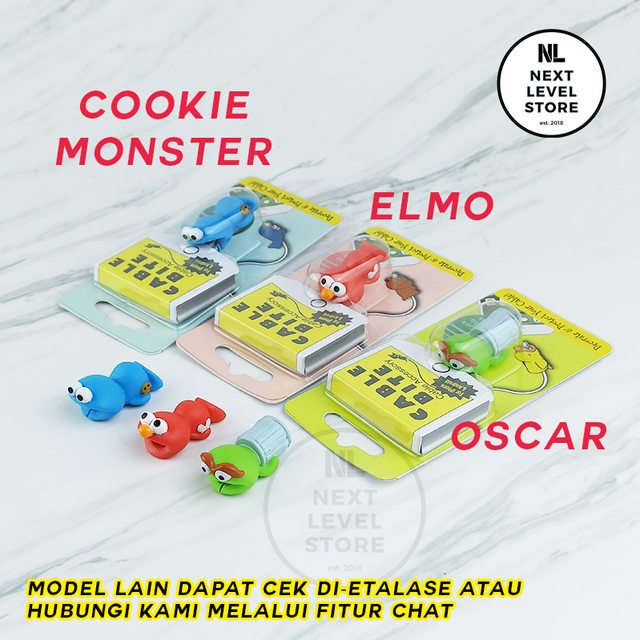 Cookie Monster Sesame Street Cable Bite Pelindung Kabel Protection