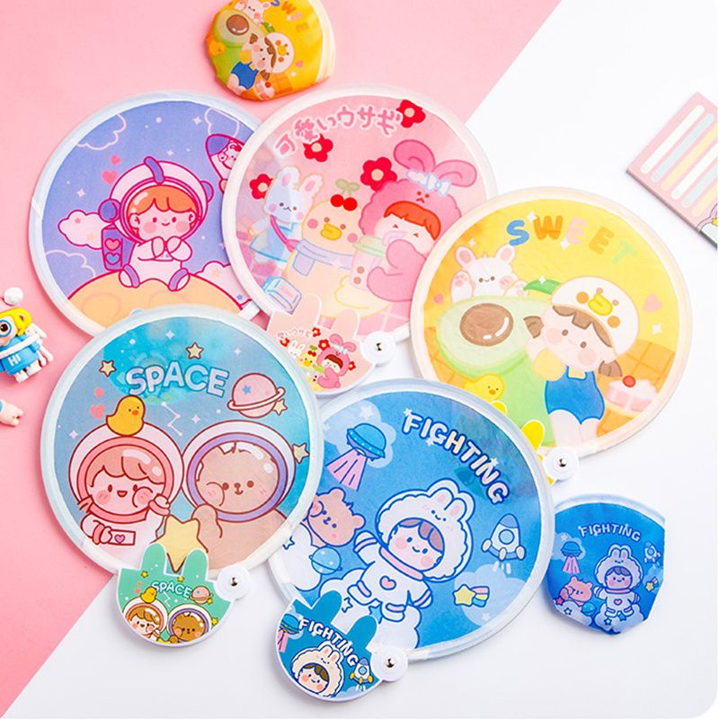 Kipas Lipat Korea Premium Kipas Bulat Portable Kipas Lipat Kain