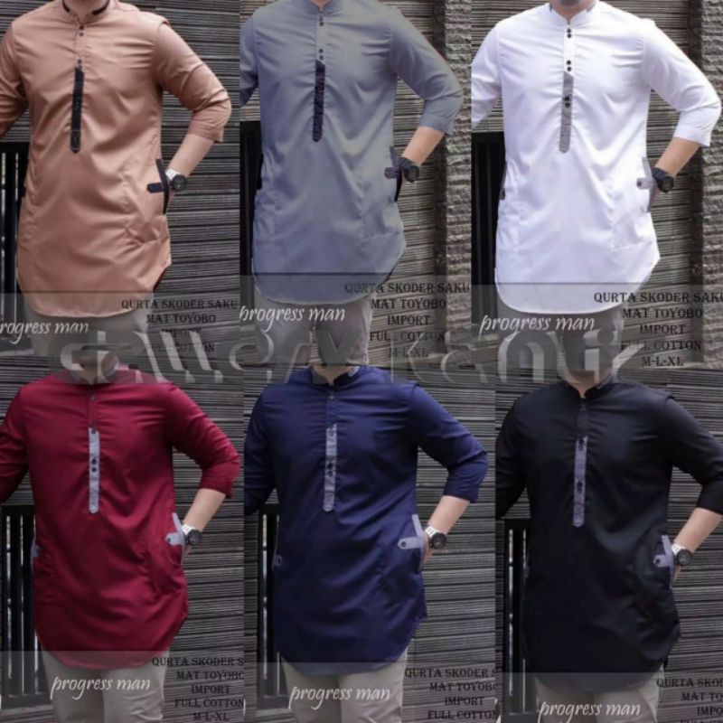 koko kurta agam lengan 3 4 pria model kekinian 2