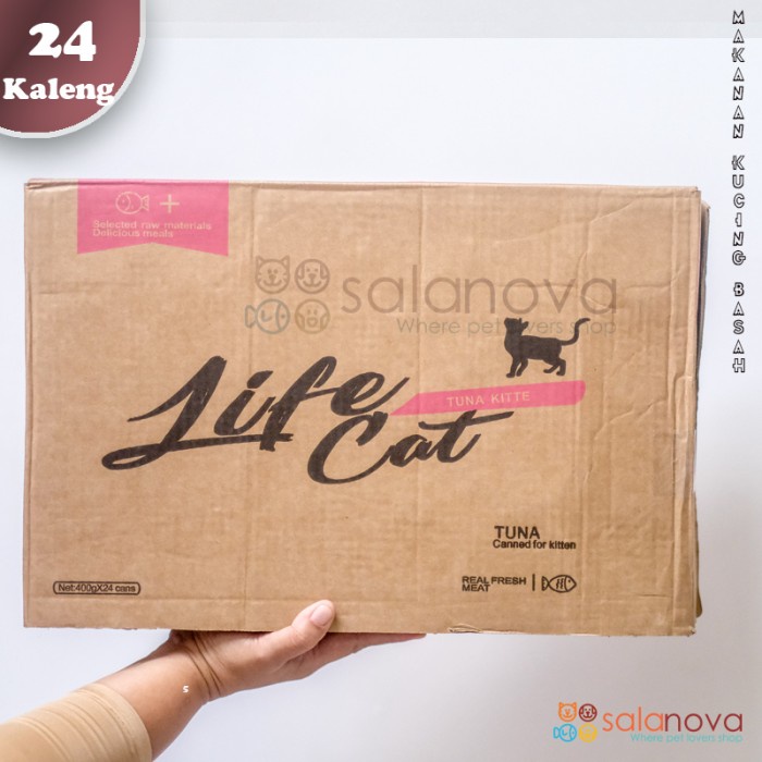 1 Dus Life Cat 400gr Kaleng Makanan Kucing Basah - Via Gojek