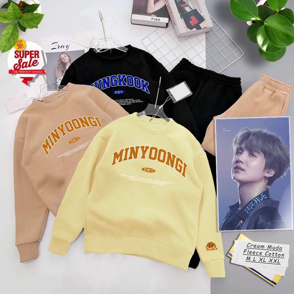 Minyoongi Sweater ( TEBAL ) BT5 BT21Korea Style | Sweater Pria &amp; Wanita Terbaru | Dhea Fashion | Untitres