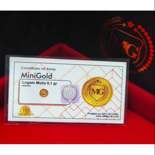 Logam Mulia 24k 0,1 gram Emas mini Gold bersertifikat dan berkwitansi