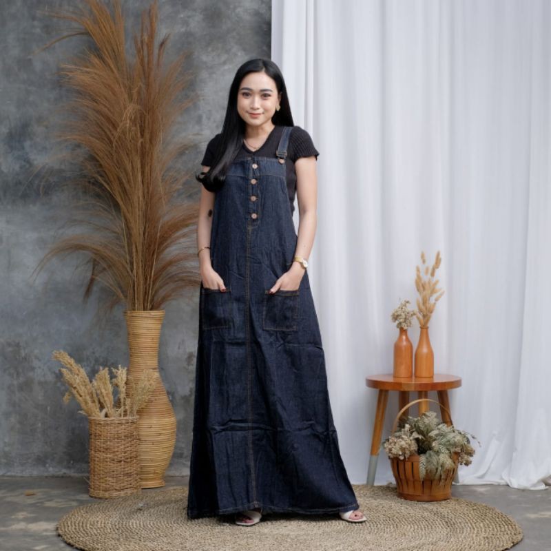 OVERALL ROK JEANS MAURA / OVERALL  JEANS WANITA PANJANG MURAH