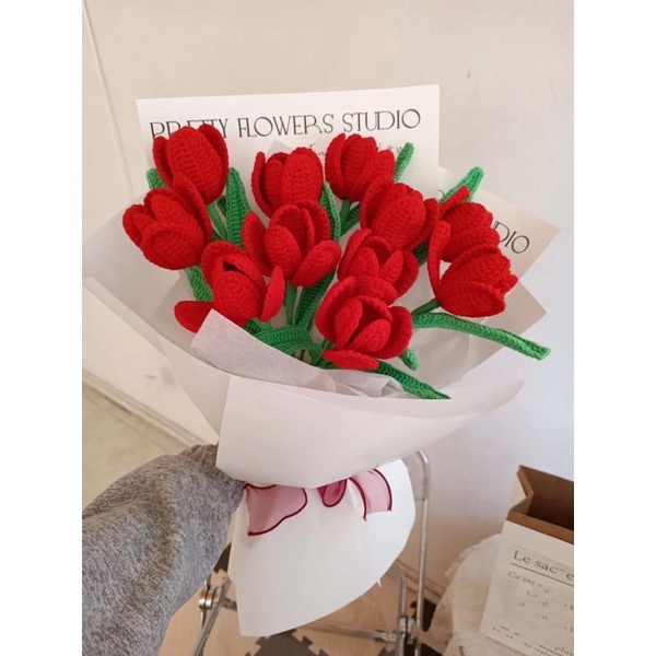 bouquet tulip crochet | buket bunga artificial tulip