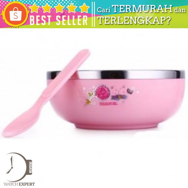 Mangkuk Insulasi Stainless Steel - Pink