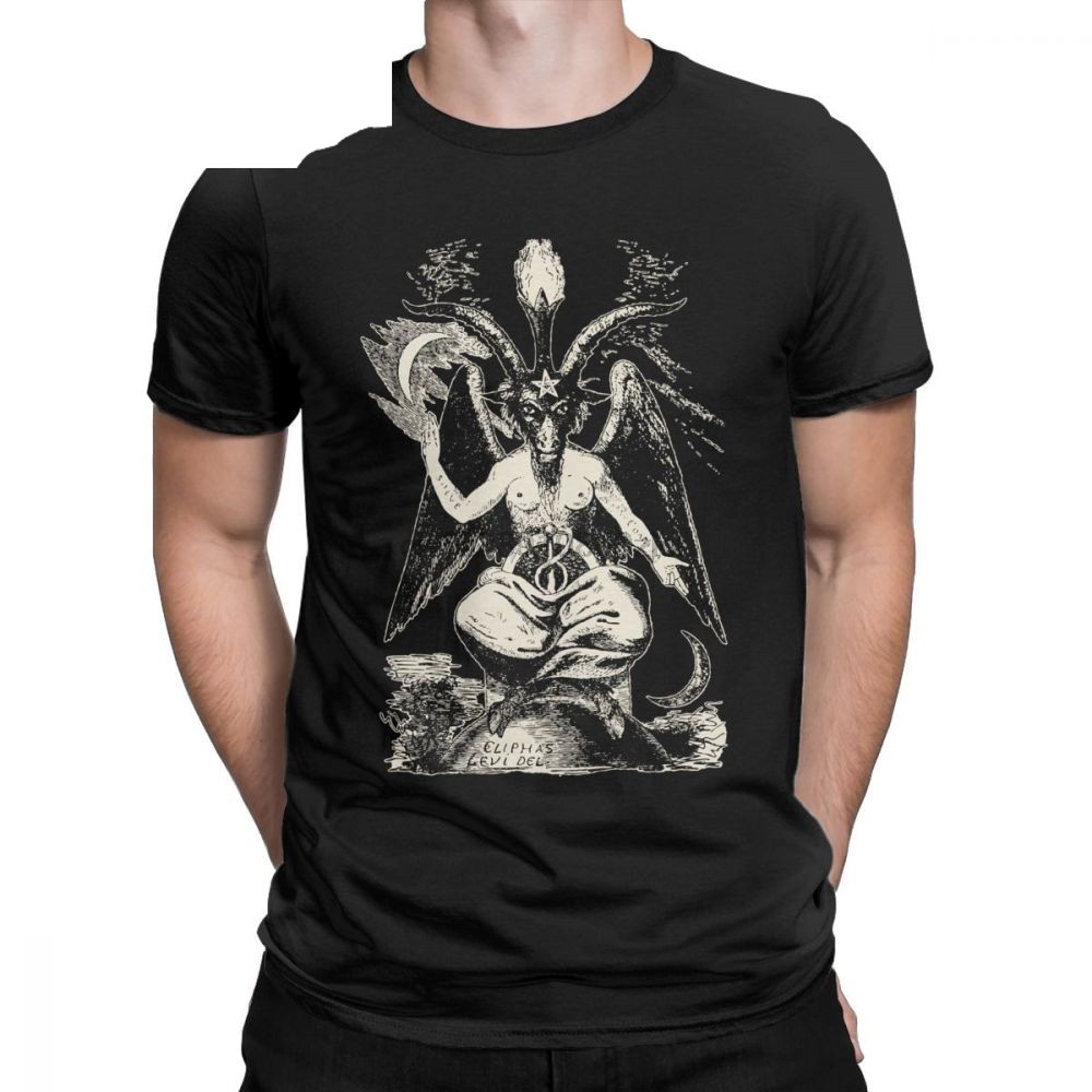 Baphomet Vintage Devil Lucifer Demon Teufel Tops Graphic Cotton Men S T Shirts Birthday Gift Shopee Indonesia