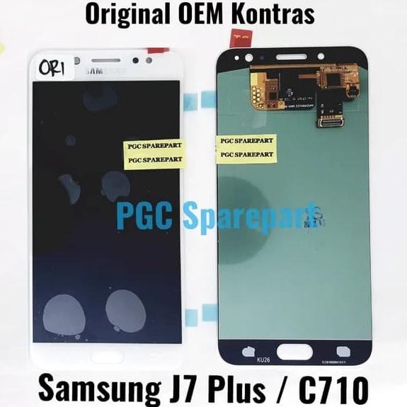 Ori Oem Lcd Touchscreen Kontras Samsung Galaxy J7 Plus C710 C7100 J7+ - Putih F2B4