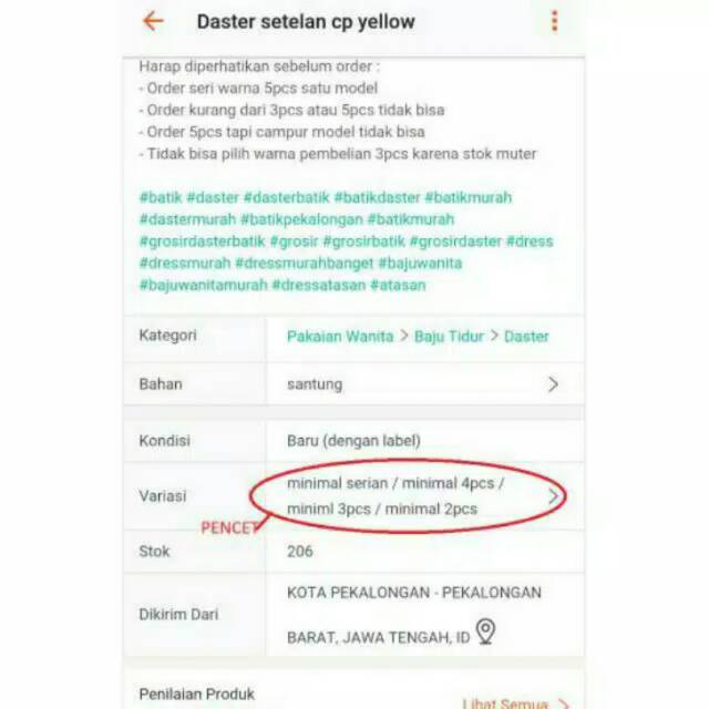 panduan cara order produk dan Daster jumbo acanda