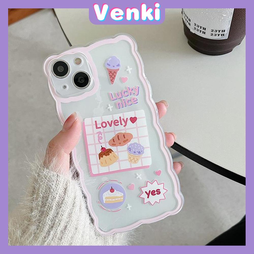 iPhone Case Silicone Soft Case Clear Case Wave Non-Slip Shockproof Camera Cover Protection Cute Cake Compatible For iPhone 13 Pro Max iPhone 12 Pro Max iPhone 11 iPhone7 Plus