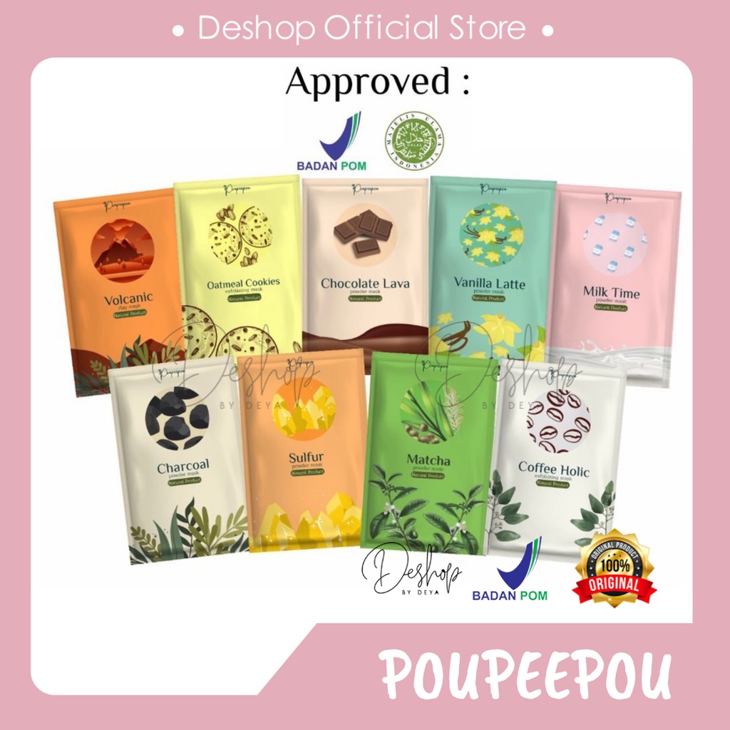 [BPOM] Masker Organik Poupeepou | Poupeepou Mask | Masker Poupeepou 25gr