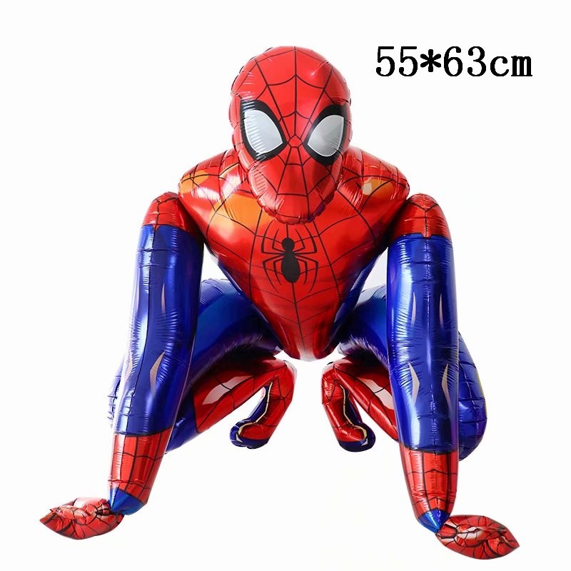 Balon tiup foil 4d spiderman ironman superhero hiasan pesta ultah avengers dekorasi ulang tahun