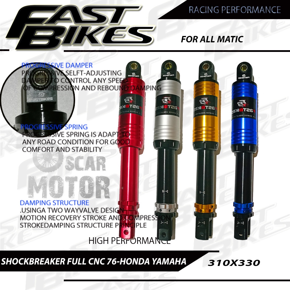 FASTBIKES SHOCKBREAKER FULL CNC TUTUP HONDA YAMAHA UNIVERSAL ALL MATIC motor