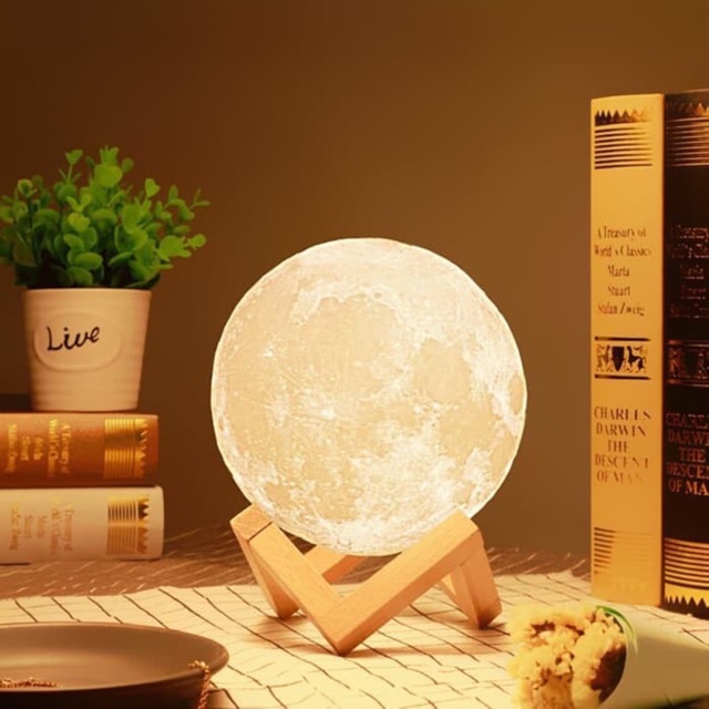 MOON LAMP / LAMPU BULAN 15 CM 16 WARNA RGB + REMOTE