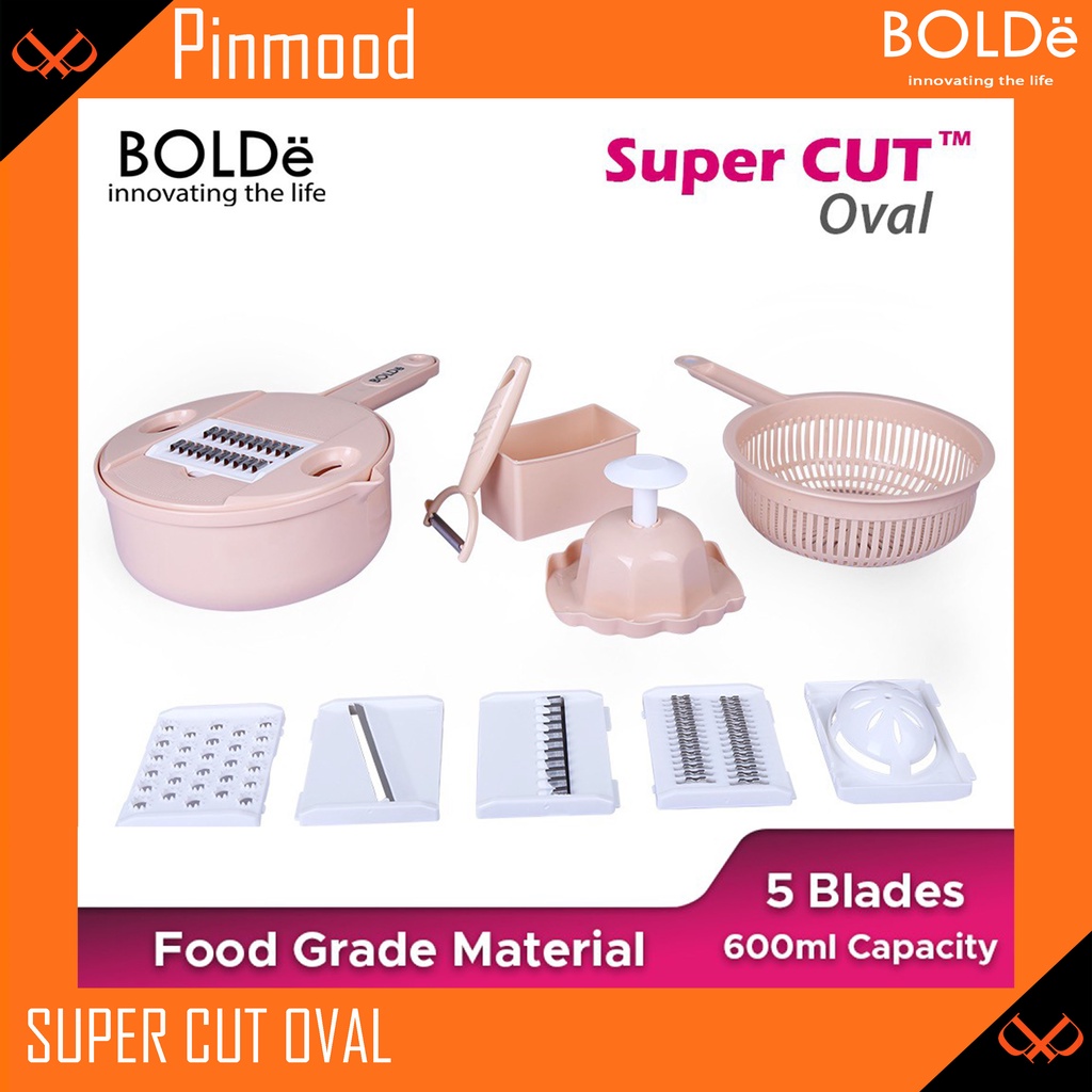 BOLDE SUPER CUT OVAL SET | ALAT PEMOTONG SAYURAN 5 IN 1 PARUTAN SERBAGUNA - ALAT PENGIRIS POTONG SAYUR BUAH