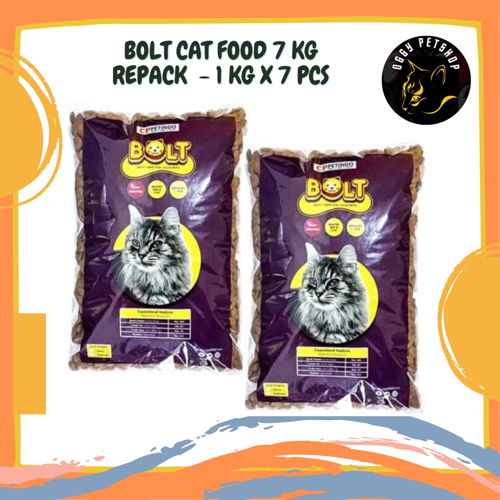 BOLT Makanan Kucing Kemasan 7 Kg (1 Kg x 7 pcs) khusus GRAB/GOJEK