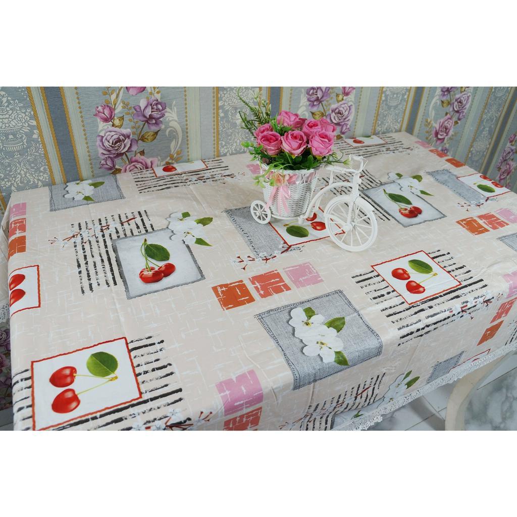 TAPLAK MEJA PLASTIK/TAPLAK ANTI AIR/TAPLAK MEJA MAKAN PLASTIK/TAPLAK SHABBY/MAWAR MERAH PINK
