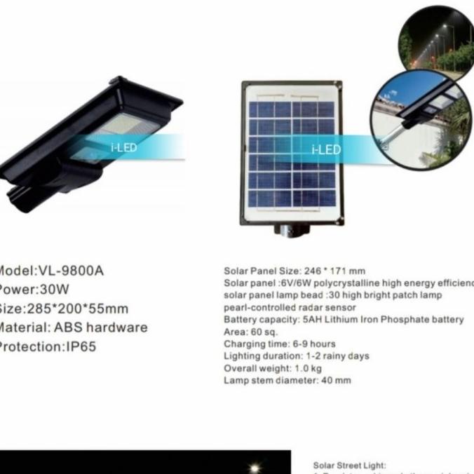 :>:>:>:>] KAP Jalan PJU LED SOLAR PANEL 30 Vacolux 30 watt Tenaga Surya Matahari