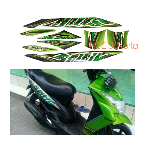 STIKER STRIPING MIO SOUL 2010 HIJAU