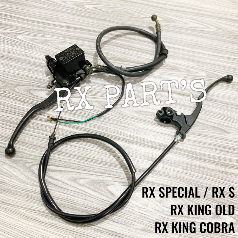 Satu Set Master Rem Kanan / Cakram Atas + Selang Rem + Handle Hendel Kopling Kiri RX KING COBRA + Ka