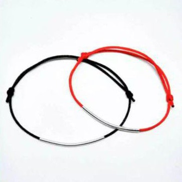 Gelang Couple Perfect Match Tali Sutra Simple Charm Tabung