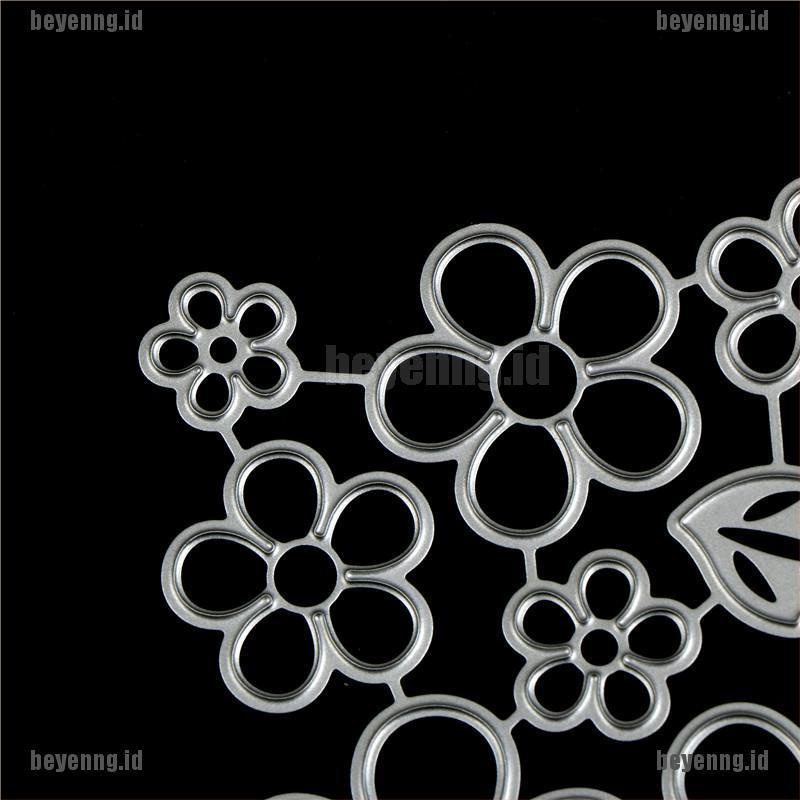 Bey 11Pcs Cetakan Stensil Cutting Dies Motif Bungadaun Bahan Metal Untuk Scrapbook Craft DIY