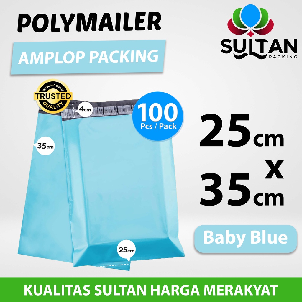 

Polymailer Pack Tosca / Baby Blue 25cm x 35cm Termurah Amplop Plastik Packing Olshop Ekonomis