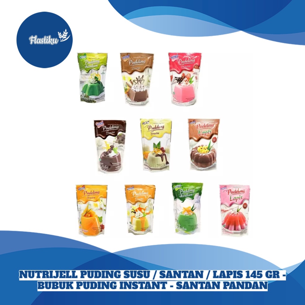 

NUTRIJELL PUDING SUSU / SANTAN / LAPIS 145 GR - BUBUK PUDING INSTANT - SANTAN PANDAN