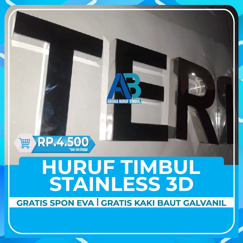 Jual Huruf Timbul Stainless Mirror D Lapis Spon Eva Akrilik Timbul Acrylic Di Bekasi