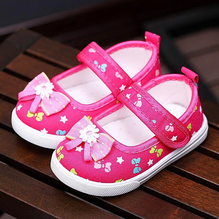 Sepatu Anak Cewek Cute Ribbon HOT PINK