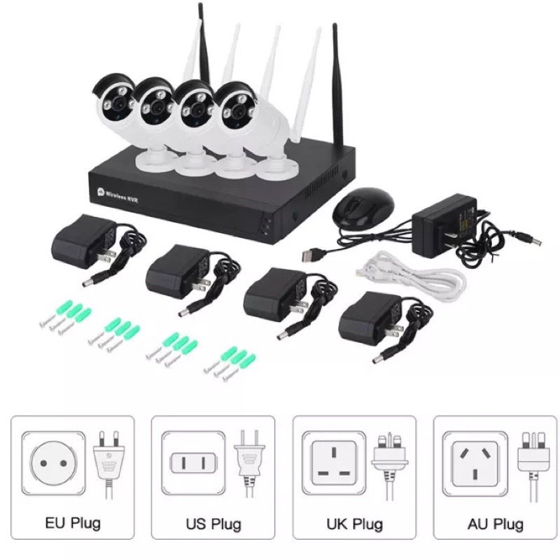 NVR KIT CAMERA CCTV IP CAMERA WIRELES SMART WIFI CAMERA 4CHANNEL
