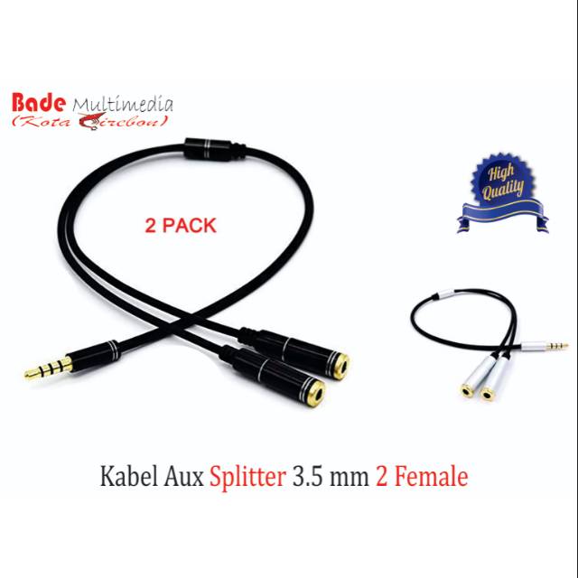 Kabel Jack Splitter Notbook Laptop Hp Audio Cabang 2 High Quality