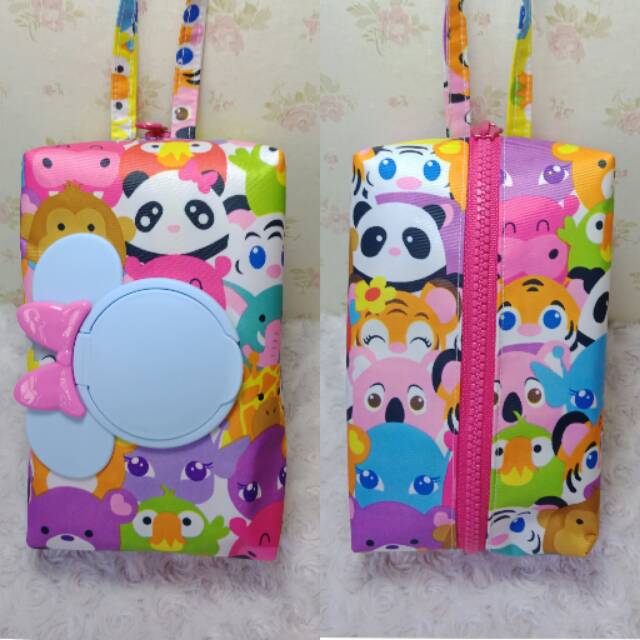 Tempat Tissue 2 in 1 Cover Tisu Basah dan Kering / Tisu Travel / Pouch Tissue