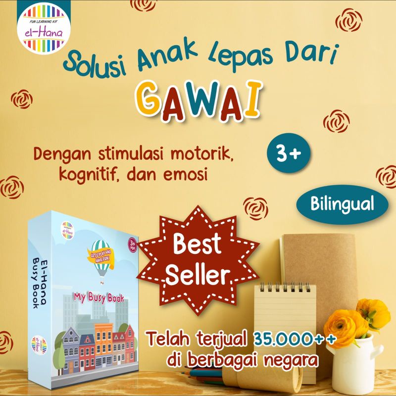 My busy book elhana montessori motorik mainan edukasi