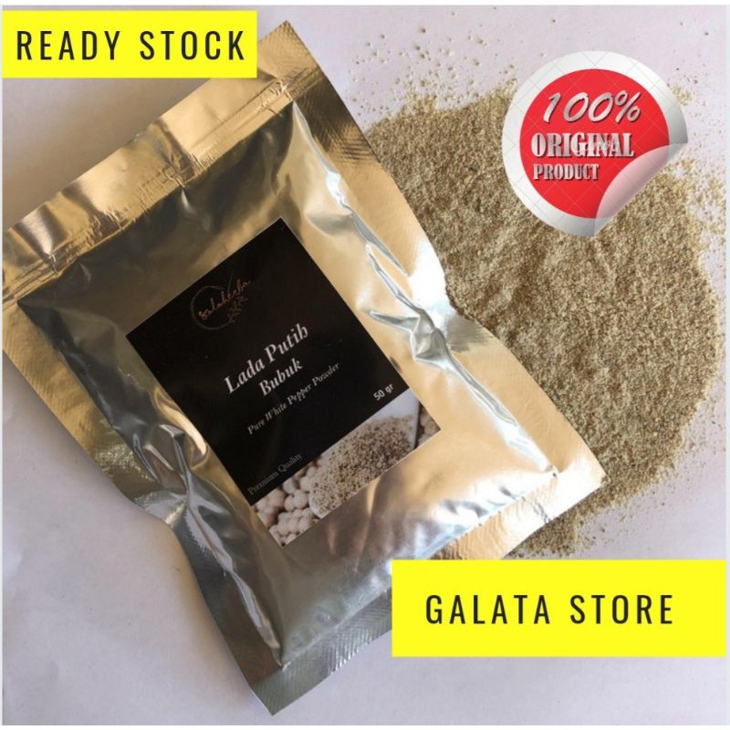 

Lada Putih Bubuk White Pepper Powder 50gr Premium Quality Pedas Wangi herba&spa