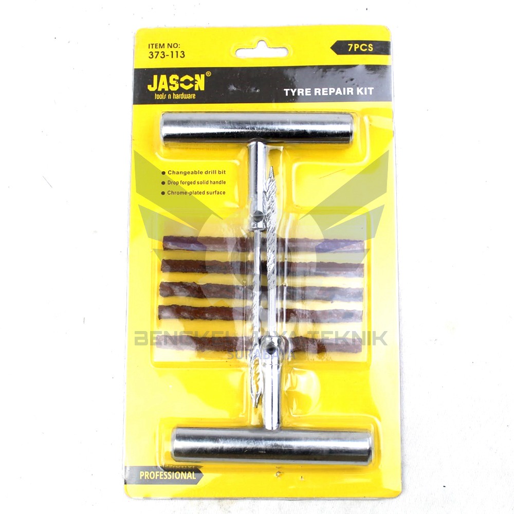 JASON Alat Tambal Ban Tubeless BESI Kit Set / Tusukan Ban Tire Repair Kit (373-113)