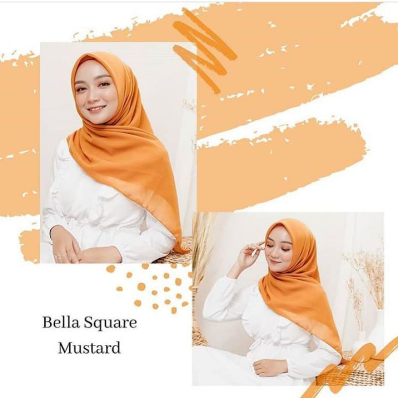 Daily Hijab Bella Square / Jilbab Kerudung segiempat 4-1